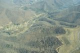 Naoma, WV (left). Edwight MTR site sediment ditches (right). Flight by Southwings.org.